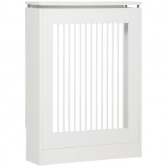 HOMCOM Capac Radiator din MDF si Otel Alb 60x18x84cm Design Simplu si Elegant pentru Acoperire Calorifer | Aosom Romania