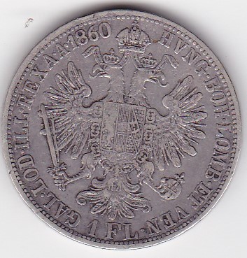 AUSTRIA UNGARIA 1 Florin 1860 A Viena foto