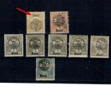 1919 - Emisiunea Oradea, supratipar pe Turul, lot, inclusiv o marca cu eroare