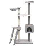 Cumpara ieftin Ansamblu pisici, stalpi cu funie de sisal, 150 cm, gri