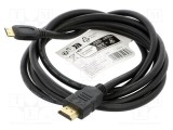 Cablu HDMI 2.1 Goobay 2m negru cu HDMI și mini HDMI