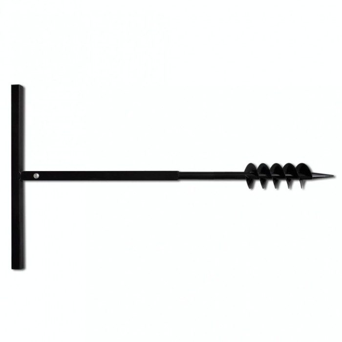 Burghiu Manual pentru Gauri in Pamant cu Maner, Diametru 80 mm, Spirale Duble, Metal