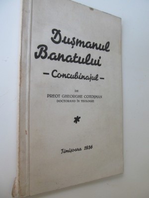 Dusmanul Banatului - Concubinajul , 1936 (cu semnatura autorului) - Gheorghe Cotosman foto
