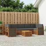vidaXL Set de canapele de exterior cu pernă 8 pcs Natural și Antracit 3384138
