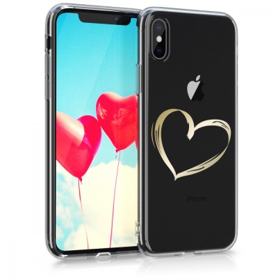 Husa pentru Apple iPhone X / iPhone XS, Silicon, Gold, 42505.17 foto
