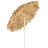Outsunny 150 cm Umbrelă Hula cu acoperiș din paie Tiki pentru plajă și grădină, cu ancoră pentru nisip, &icirc;nălțime reglabilă și funcție de &icirc;nclinare, um