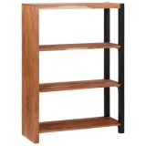 VidaXL Bibliotecă Maro, Negru 80 x 30 x 110 cm Lemn Solid de Acacia
