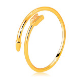 Inel din aur galben de 9K &ndash; săgeată răsucită, cu capetele inelului separate - Marime inel: 54