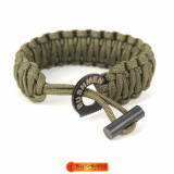 Bratara de supravietuire 6m din paracord Olive Bushmen - 5902194520379