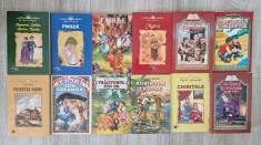 LOT 12 CARTI COPII BIBLIOGRAFIE SCOLARA (Fabule, Lecturile Copilariei, Vrajitorul Oz, Sawyer, Schite, Robinson Crusoe, Chiritele, etc)