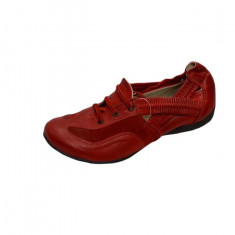 Pantof sport, talpa joasa, din piele naturala, de culoare rosie foto