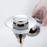 Dop scurgere chiuveta, universal, deschidere cu click, material otel, diametru exterior 62 mm, culoare Argintiu, AVEX