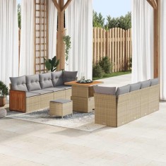 vidaXL Set de canapele pentru grădină Manual 11 pcs bej și gri deschis 3363277