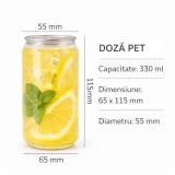 Doza PET pentru aparat sigilare, 330 ml, capac inclus