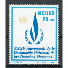 Mexic 1983 MNH - A 35-a aniversare a Declaratiei Drepturilor Omului, nestampilat