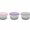 SET 3 RECIPIENTE MINI INOX CU CAPAC SILICON, MELII, ROZ MOV GRI