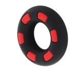 Inel de Penis Super Stud C-Ring, Silicon Lichid, Negru/Rosu