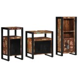 Set de mobilier pentru baie cu raft 3 pcs Lemn recuperat solid