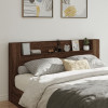 Tablie de pat cu dulap si LED, stejar maro, 200x16,5x103,5 cm GartenMobel Dekor, vidaXL