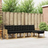 vidaXL Set de canapele de exterior cu pernă 5 pcs Alb și negru 3389378