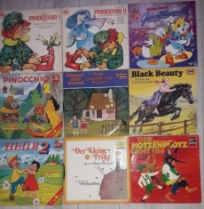 vinil povesti in limba germana Pinocchio,Heidi,Winetou,Black Beauty,in lb sarba foto