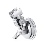 Suport cu ventuza pentru para de dus, YWX, ABS, Detasabil, Montare pe perete, Ventuza, Rotire 360&deg;, Argintiu