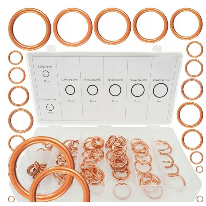 Set saibe etansare, cupru, 95 piese, Verke