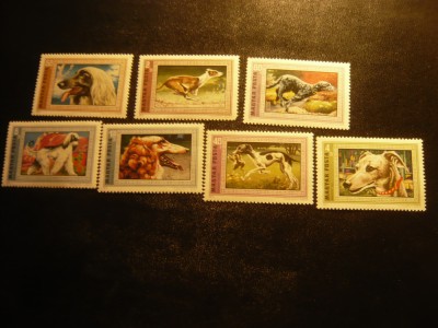 Serie Ungaria 1972 - Fauna - Rase Caini , 7 valori foto