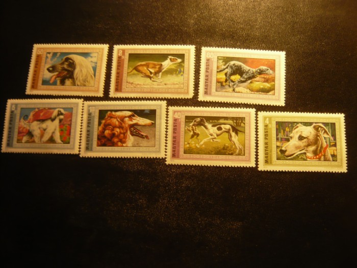 Serie Ungaria 1972 - Fauna - Rase Caini , 7 valori