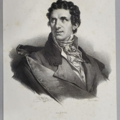 ANTONIO CANOVA , SCULPTOR ITALIAN , LITOGRAFIE , DESEN de GREVEDON , litografiat de C. MOTTE , 1826