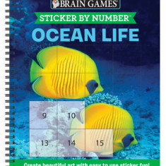 Brain Games - Sticker by Number: Ocean Life (Square Stickers): Create Beautiful Art with Easy to Use Sticker Fun!
