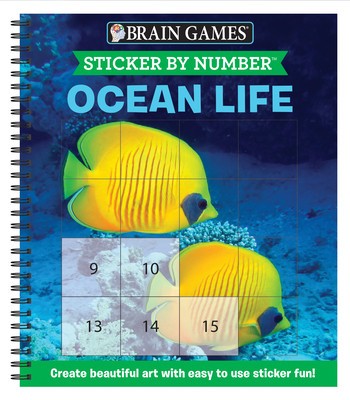 Brain Games - Sticker by Number: Ocean Life (Square Stickers): Create Beautiful Art with Easy to Use Sticker Fun! foto
