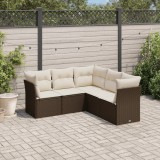 Gossi set canapele de gradina cu perne, 5 piese, maro, poliratan