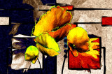 Tablou canvas Flori, vintage, abstract, arta6, 105 x 70 cm