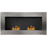 Semineu pe Bioetanol incalzitor Realizat din Inox cu 2 Arzătoare, aparat de incalzire ecologic 110x54x14cm HOMCOM | Aosom RO
