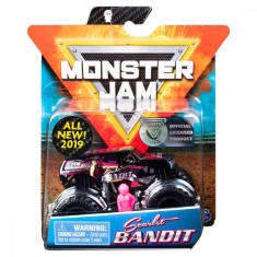 Masinuta Monster Jam, Scara 1:64, Scarlet Bandit cu figurina, Roz