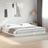 vidaXL Cadru de pat, alb, 200x200 cm, lemn prelucrat 841993