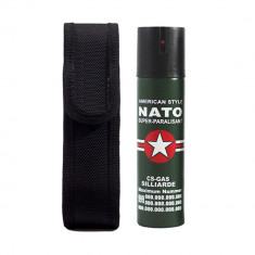 Spray paralizant IdeallStore®, Nato Defence, propulsie jet, 90 ml, verde, husa inclusa