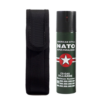 Spray paralizant IdeallStore&amp;reg;, Nato Defence, propulsie jet, 90 ml, verde, husa inclusa foto