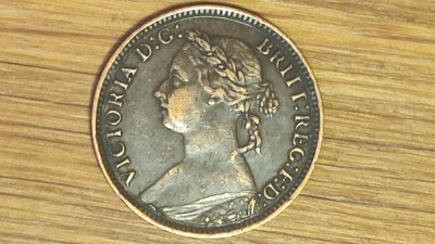 Marea Britanie - moneda de colectie - 1 farthing 1886 - Victoria - calitate WOW! foto