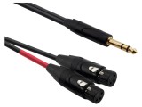 Cablu Audio Jack 6,3mm la XLR Feminin 3 pini 1m Negru PVC REDS MUSIC