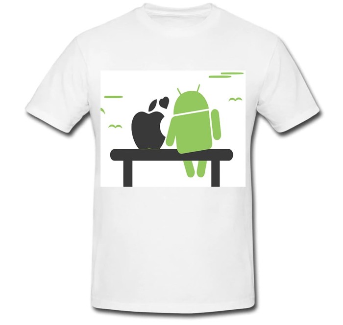Tricou &quot; Apple and Android heart &quot;
