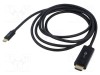 Cablu Goobay USB-C la HDMI 3m negru, PVC, aurit, 4K UHD