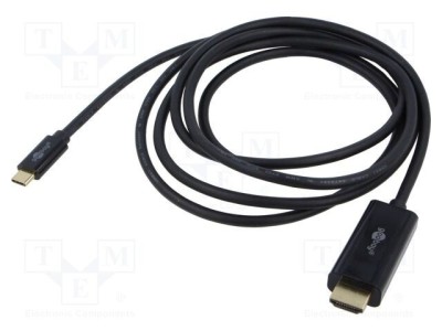 Cablu Goobay USB-C la HDMI 3m negru, PVC, aurit, 4K UHD foto