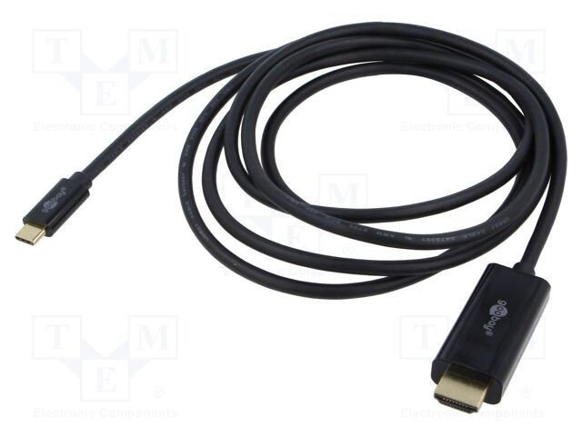 Cablu Goobay USB-C la HDMI 3m negru, PVC, aurit, 4K UHD