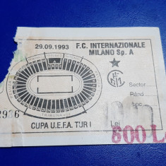 Bilet Rapid - Inter Milano 29 09 1993