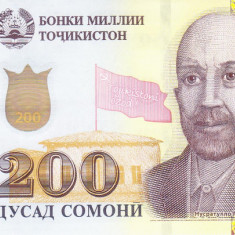 Bancnota Tadjikistan 200 Som 2021- PNew UNC