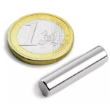 Magnet neodim cilindru &Oslash;6,35&amp;#215;25,4 mm, putere 1,8 kg, N42
