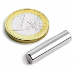Magnet neodim cilindru Ø6,35&#215;25,4 mm, putere 1,8 kg, N42
