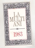 bnk cp Felicitare Anul Nou 1983 - Meniu Restaurantul Dorobanti Bucuresti